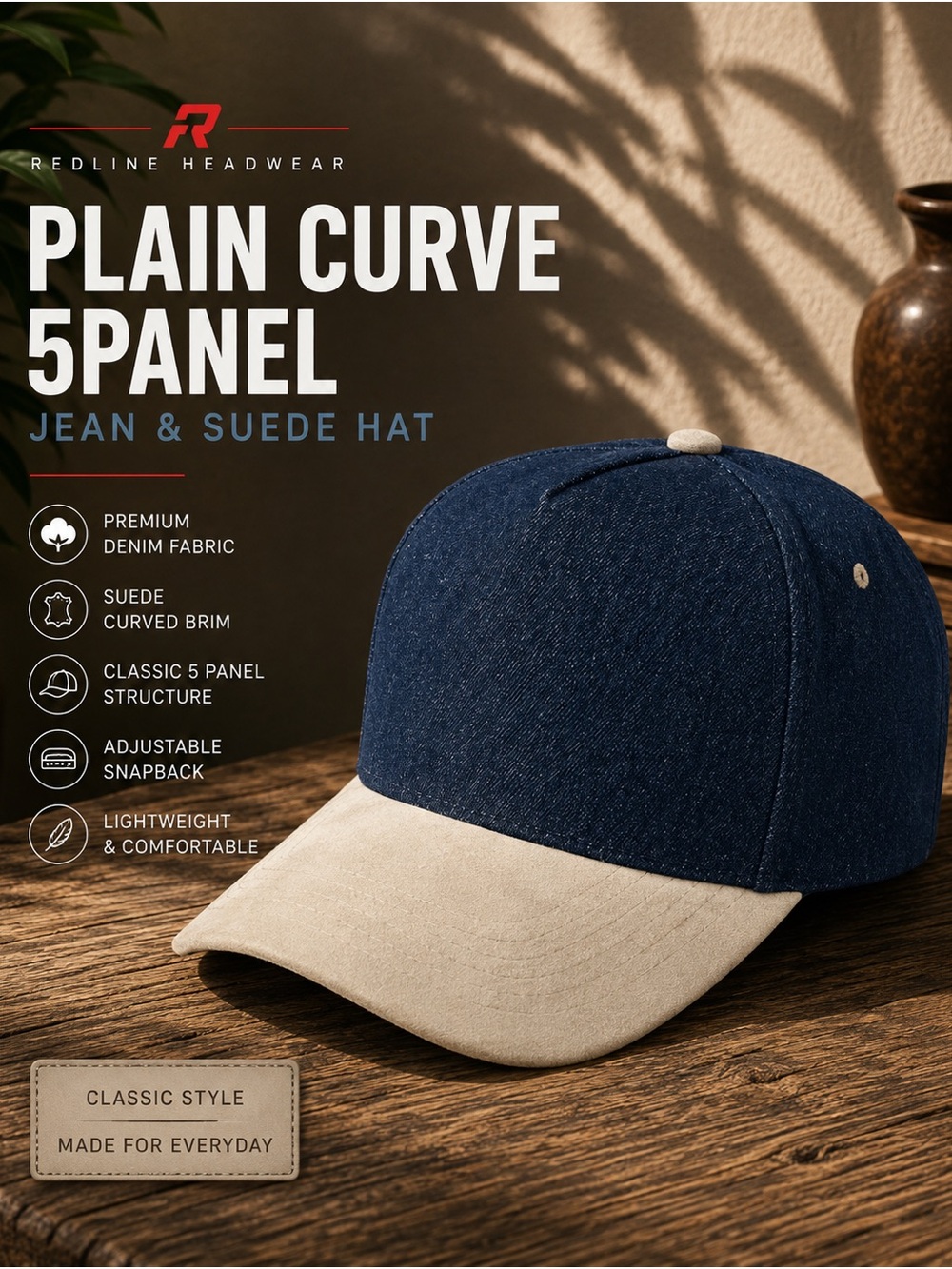 Jeans - suede hat plain cap snapback blue jeans